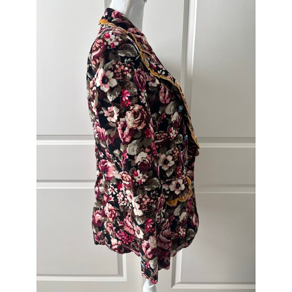 Celia B Sator Corduroy Floral Print Jacket In Multicolor - Picture 4 of 8